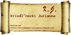 Krivánszki Julianna névjegykártya